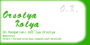 orsolya kolya business card